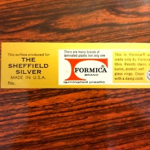 Vintage silver and Formica server